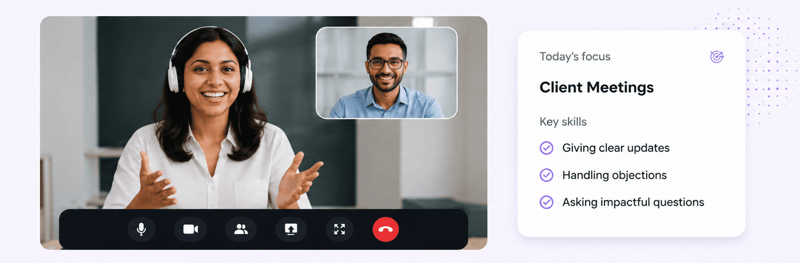 Personalized 1:1 learning session interface