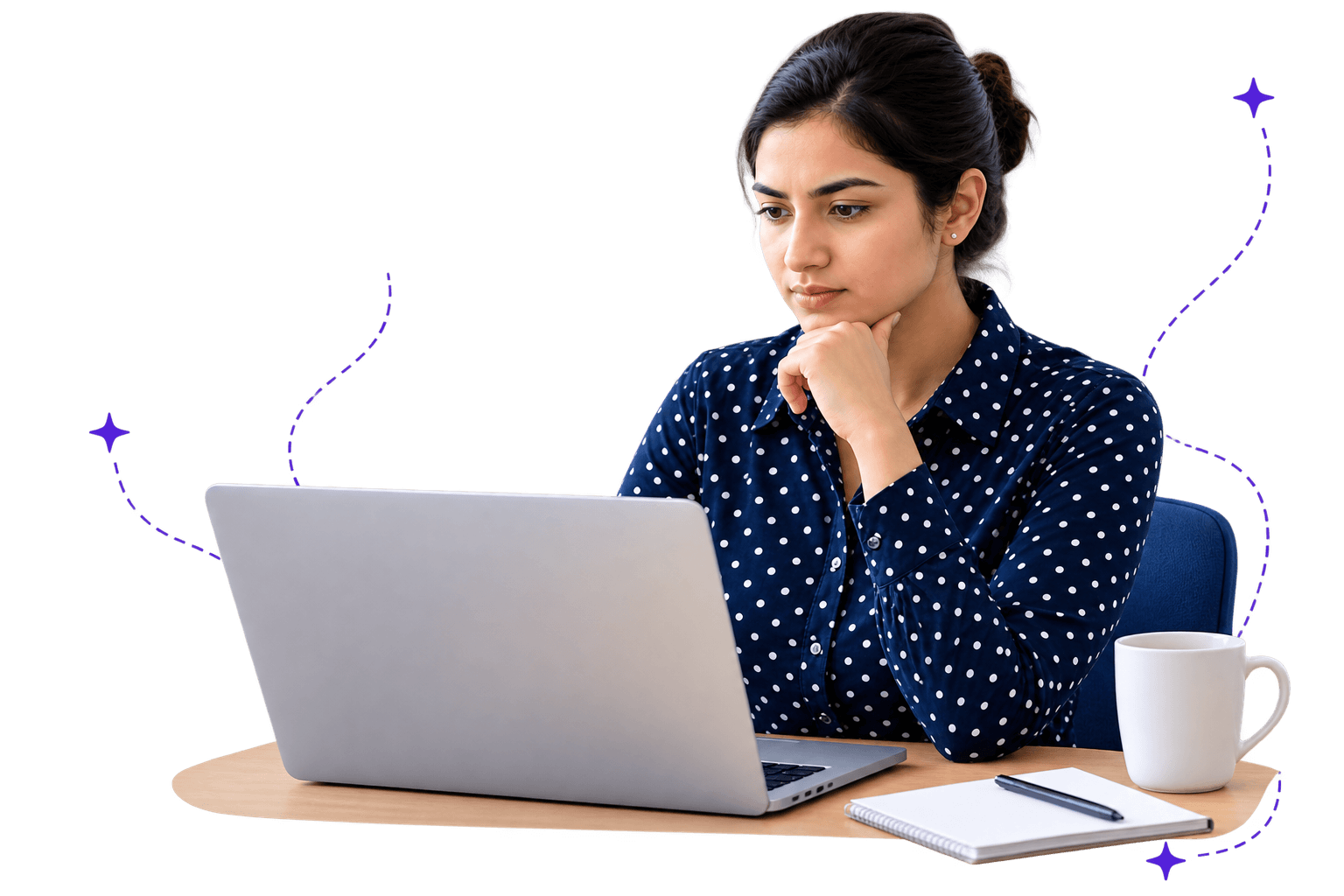 Professional working on laptop